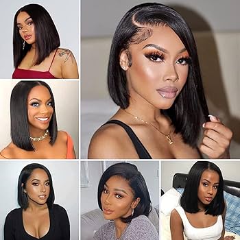Amazon.com : Winky cool Bob Wig Human Hair 13x4 HD Lace